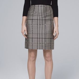WHBM Plaid Houndstooth Boot Skirt Size 8 EUC